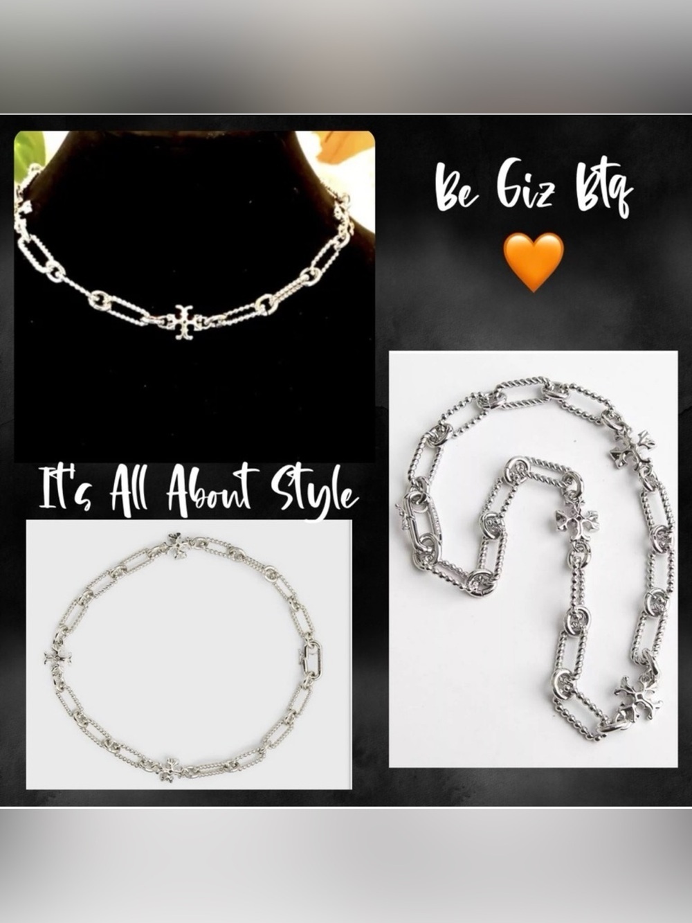 Authentic Tory Burch Shiny Silver Plated Roxanne Double-T Rope Chain Bracelet